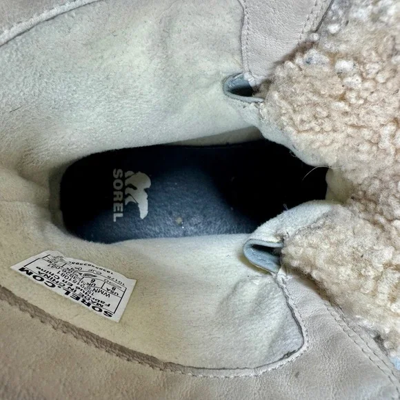 Sorel Waterproof Winter Boots Faux Fur Trim Lace Up Gray NL3926-081 Women's Sz 8 - Picture 11 of 11